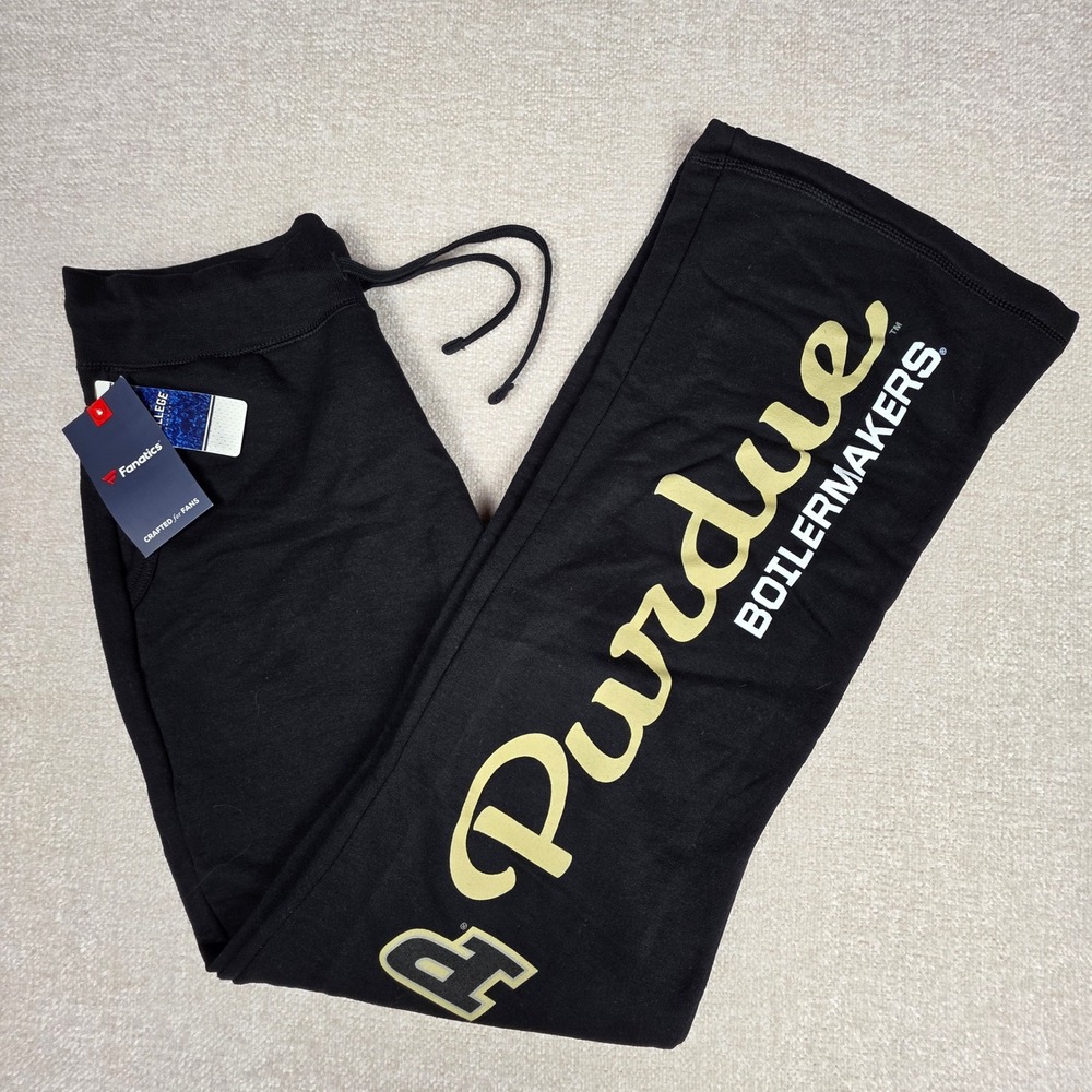 Purdue Boilermakers Fanatics Sweatpants Mens Medium Black Heavy Blend Fleece NEW